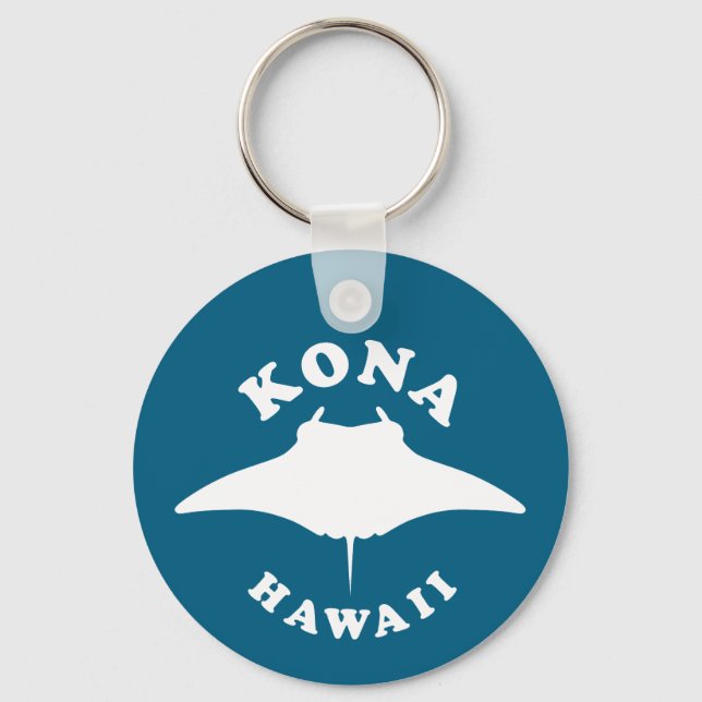 Manta Ray Diving in Kona, Hawaii Keychain (Front)