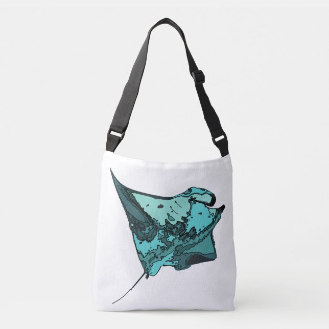 Manta Ray, (Manta birostris) Crossbody Bag (Front)