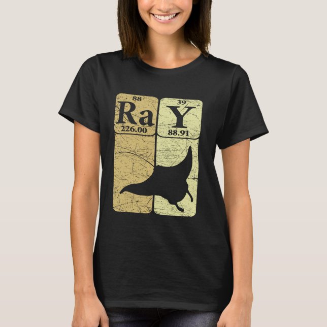 Manta Ray Periodic Table Elements Stingray T-Shirt (Front)
