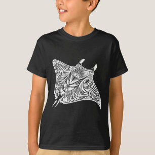 Manta Ray Polynesian Tribal Sea Tattoo Sea  T-Shirt