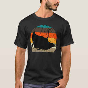 Manta Ray Retro Vintage Stingray Fish Ocean Biolog T-Shirt