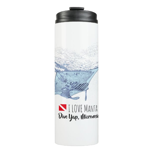 Manta ray silhouette frosted glass coffee mug (Front)