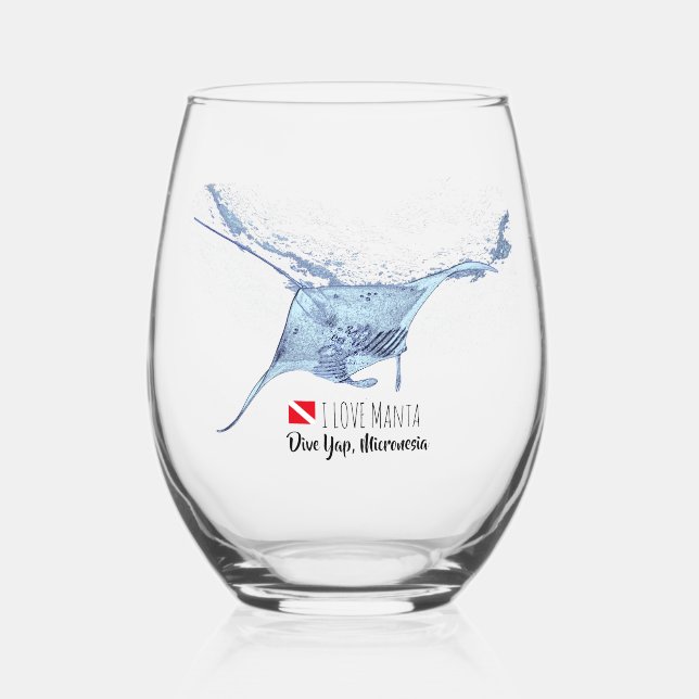 Manta ray silhouette frosted glass coffee mug (Front)