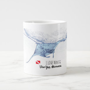 Manta ray silhouette large coffee mug