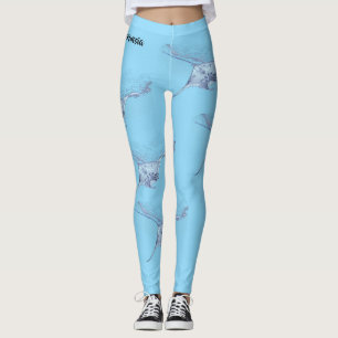 Manta ray silhouette leggings