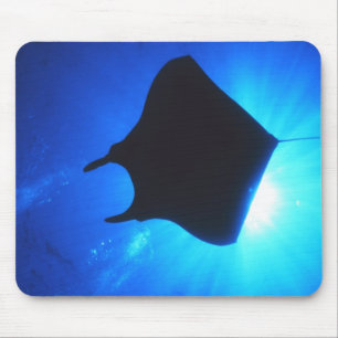 Manta Ray Silhouette Mouse Pad