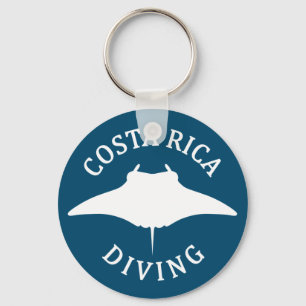 Manta Ray Silhouette - Scuba Diving in Costa Rica Keychain