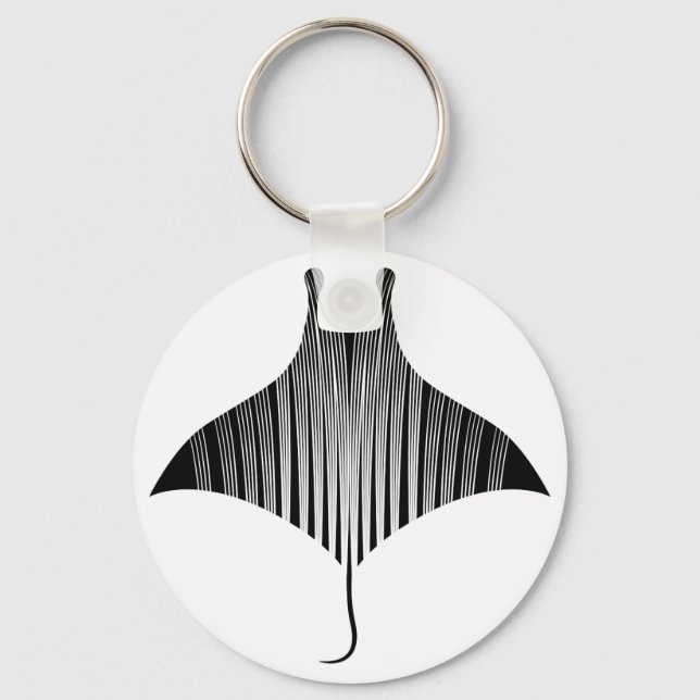 Manta Ray Tattoo Art Keychain (Front)
