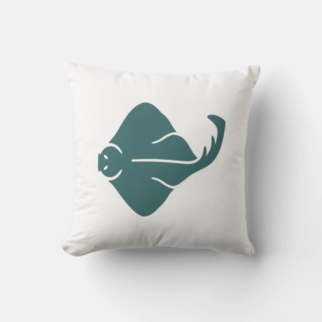 Manta Ray Throw Pillow (Front)
