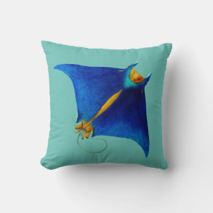 manta ray throw pillow