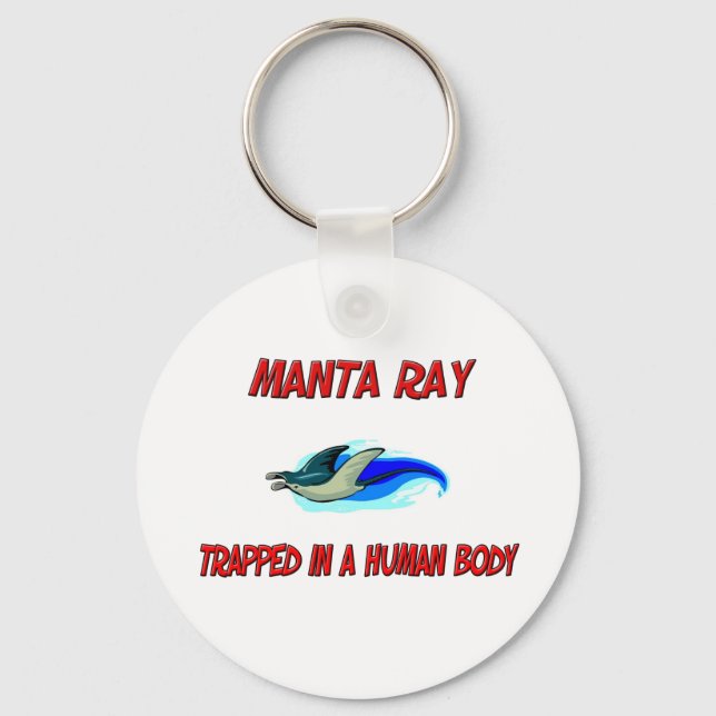 Manta Ray trapped in a human body Keychain (Front)