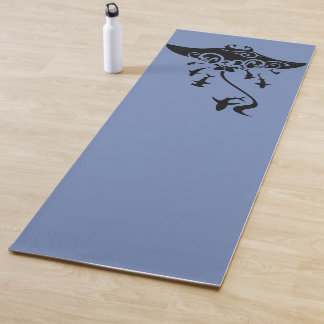 manta ray with sharks yoga mat