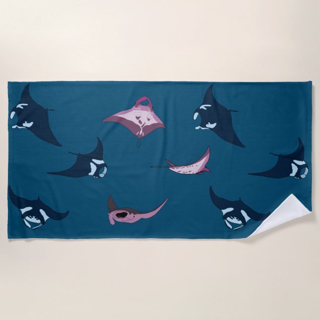 Manta Rays Beach Towel (Front)