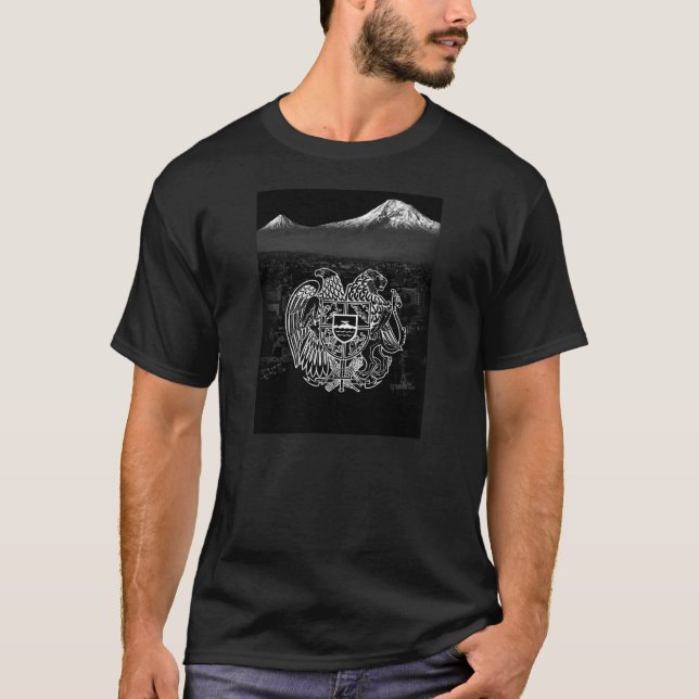 Manteau arménien de T-shirt d'Ararat de bras (Devant)