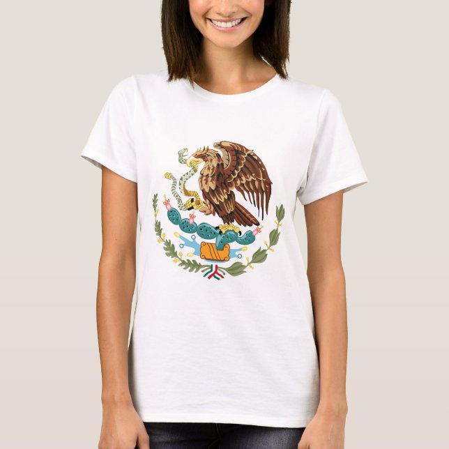 Manteau d'armoiries du Mexique Dames Petit T-shirt (Devant)