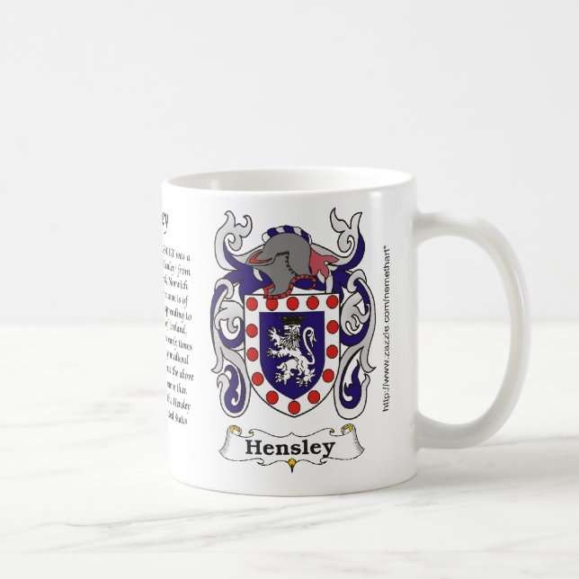 Manteau de famille de Hensley de tasse de bras (Droite)