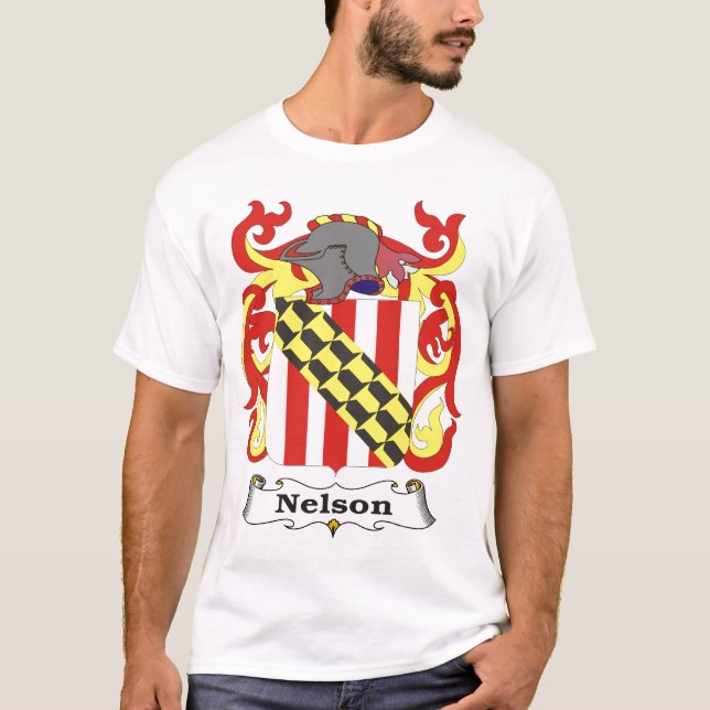 Manteau de famille du Nelson de T-shirt de bras (Devant)