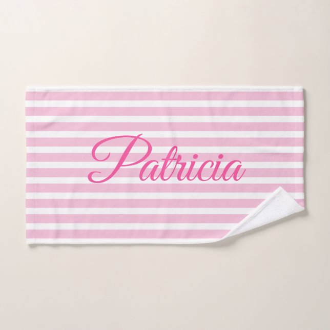 Manteau de Yoga personnalisé Pink Stripes Mat (Serviette à main)