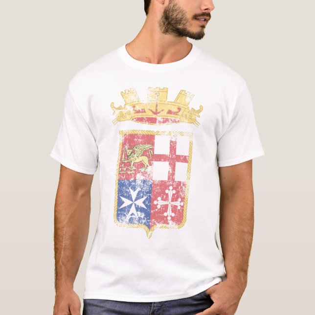 Manteau des bras du T-shirt de forces navales de (Devant)