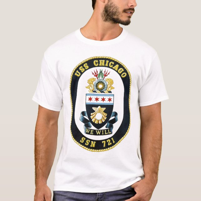 Manteau d'USS Chicago de T-shirt de bras (Devant)