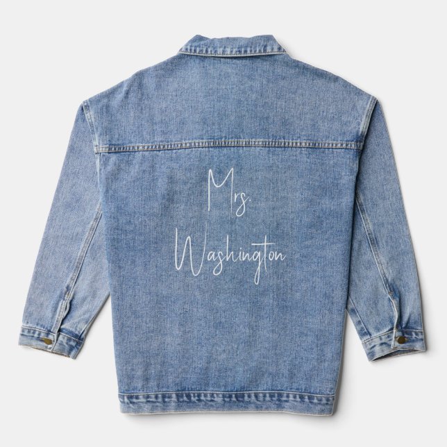 Manteau en denim classique avec texte Mrs. écritur (Verso)