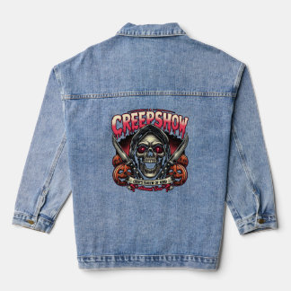 Manteau en jean graphique d'horreur effrayant – Cr