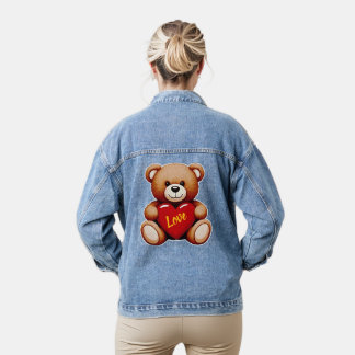 Manteau en jean "Love" Teddy Bear pour femmes