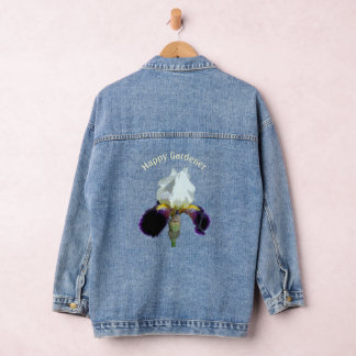 Manteau en jean pour femme Iris Violet et Blanc