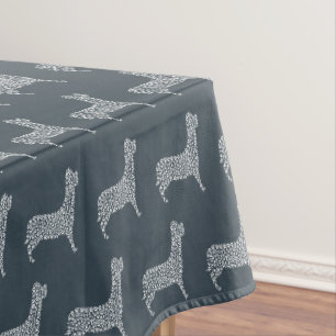 Mantel White Paw Print Dog Silhouette Tablecloth