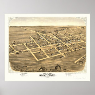 Manteno, IL Panoramic Map - 1869 Poster