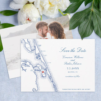 Manteo NC Outer Banks Map Elegant Wedding Save The Date
