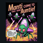Manti Aliens Abduction Party! Defender Arcade '81 Poster<br><div class="desc">Blast from the past with this super-fun retro 1980s arcade pixel art featuring the classic Defender Manti aliens in full invasion mode! These goofy green & purple bug invaders are laser-blasting and snatching humans with huge grins and the perfect sassy caption: “Manti: Humans - Our Mutant-ific Sidekicks!” Bright neon colors,...</div>