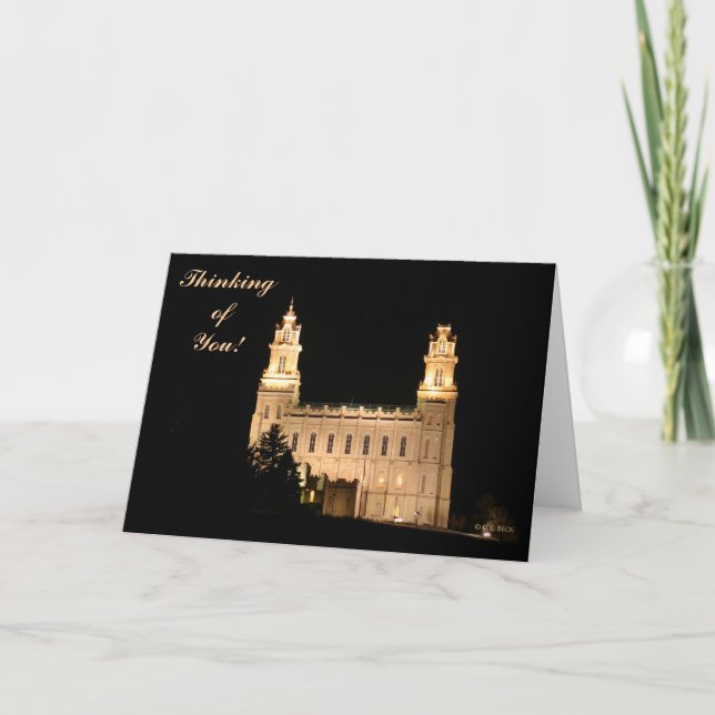 Manti Temple at Night Greeting Card (Front)