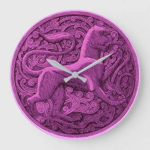 manticore in purple large clock