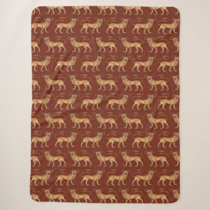 Manticore on Dark Brick Red Sherpa Blanket