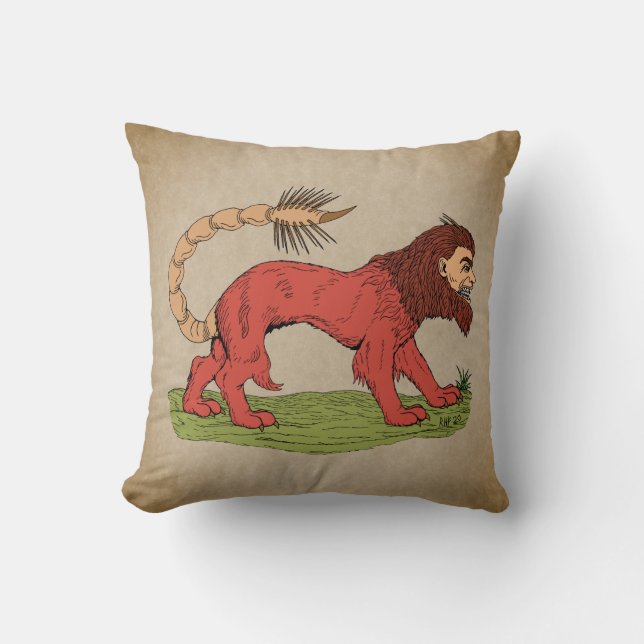 Manticore Throw Pillow (Front)