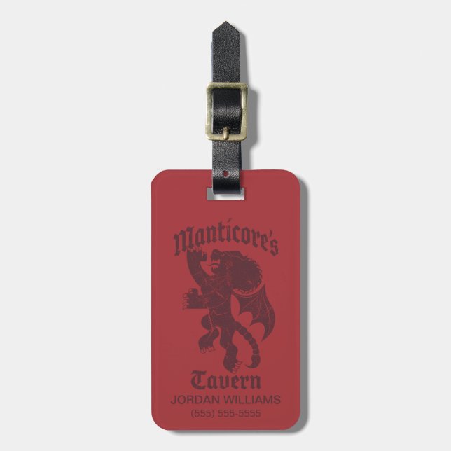 Manticore's Tavern Luggage Tag (Front Vertical)