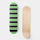 Mantis green with black and white stripes skateboard (Front)