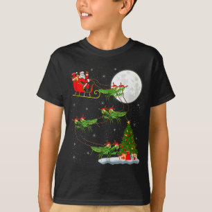 Mantis Insect Santa Sleigh Flying Funny Magical Ch T-Shirt
