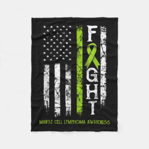 Mantle Cell Lymphoma Warrior Us Flag Fleece Blanket