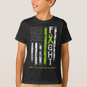 Mantle Cell Lymphoma Warrior Us Flag  T-Shirt