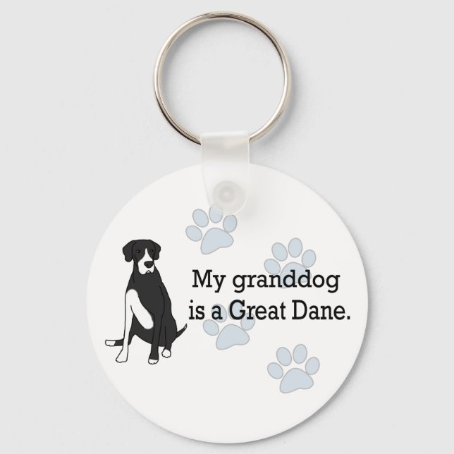 Mantle Great Dane Granddog Keychain (Front)