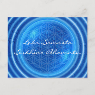 Mantra für den Weltfrieden enery of water Postcard