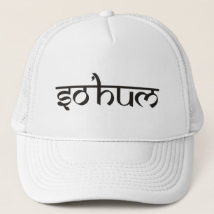 Mantra SO HUM - flat black & white contour Trucker Hat