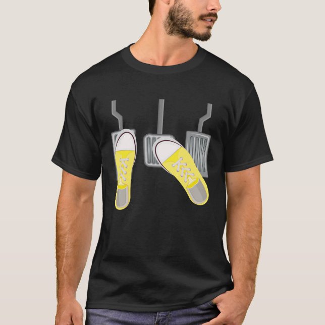 Manual Car Pedals Stick Shift Gearbox Car  Racing T-Shirt (Front)
