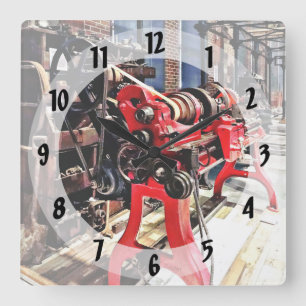 Manual Lathe Circa 1880s Square Wall Clock