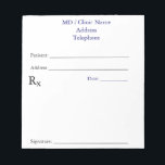 Manual Prescription Notepads (White)<br><div class="desc">Create a customized manual prescription notepad for your clinic or office using our prescription pad template. Click the orange Customize It tab to add your name,  address and telephone number.</div>