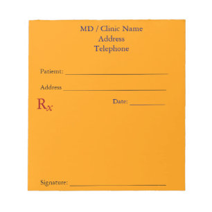 Manual Prescription Pads (Bright Orange)