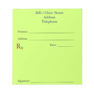 Manual Prescription Pads (Light Yellow)