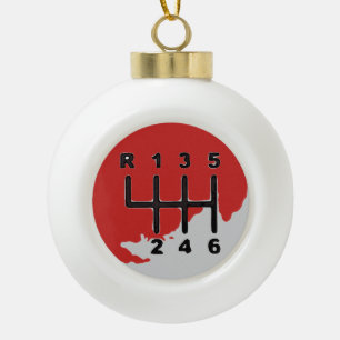 MANUAL Transmission - COLORS Ceramic Ball Christmas Ornament